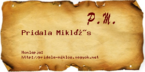 Pridala Miklós névjegykártya
